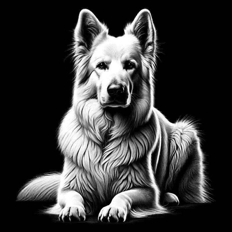 Schweizer Schäferhund in liegender Pose