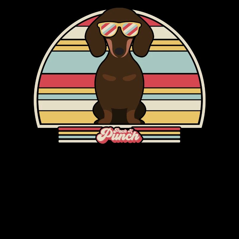 Impression de teckel. Graphique de style rétro