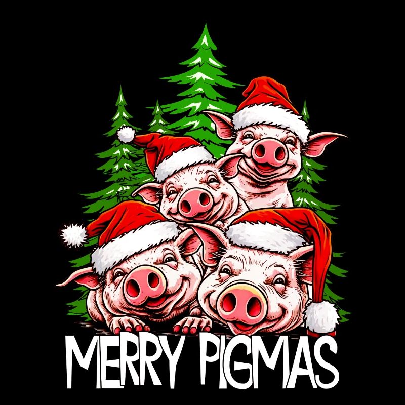 Joyeux cochons de Noël cochon heureux cochon