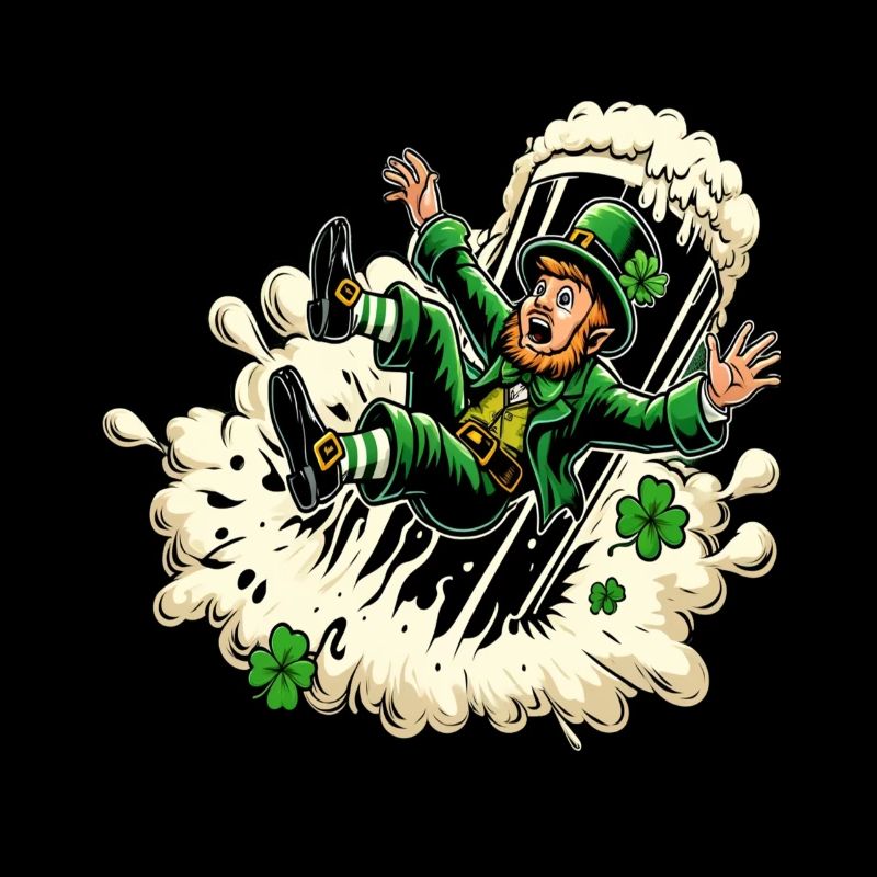 Fallender Leprechaun (Irischer Kobold)