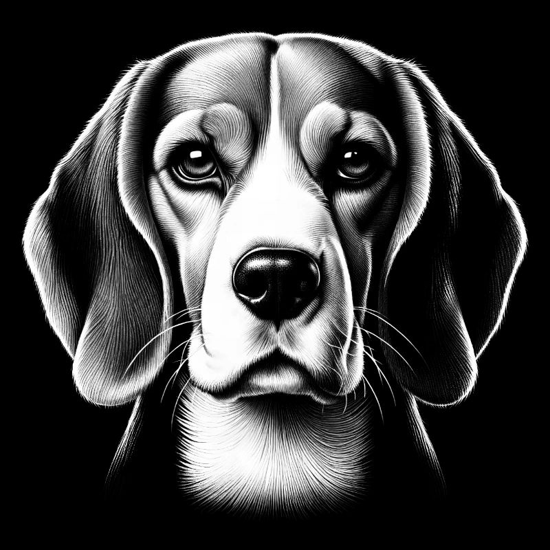 Süßer Beaglekopf im realistischen Zeichenstil