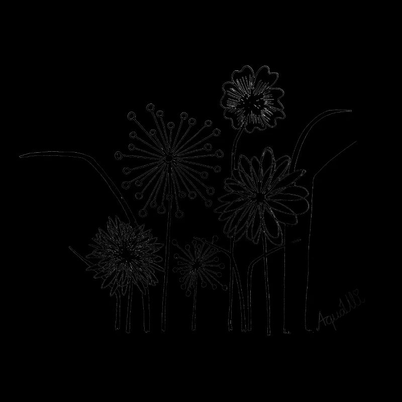 Black'n white Blumenwiese