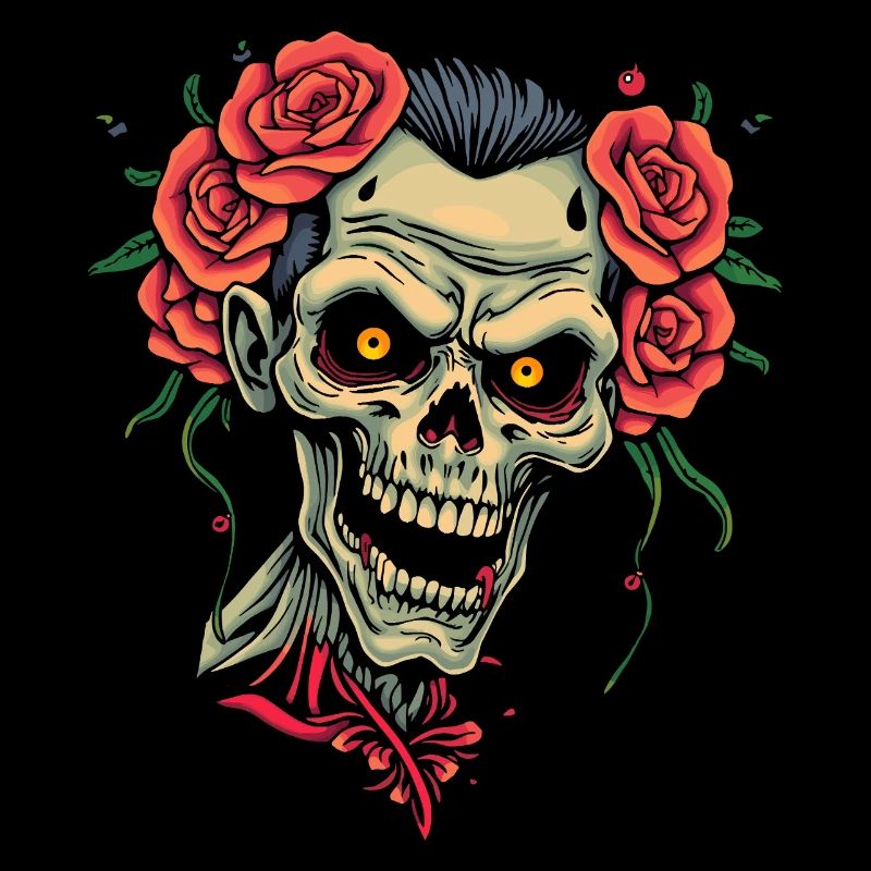 Zombie mit Rosen-Design