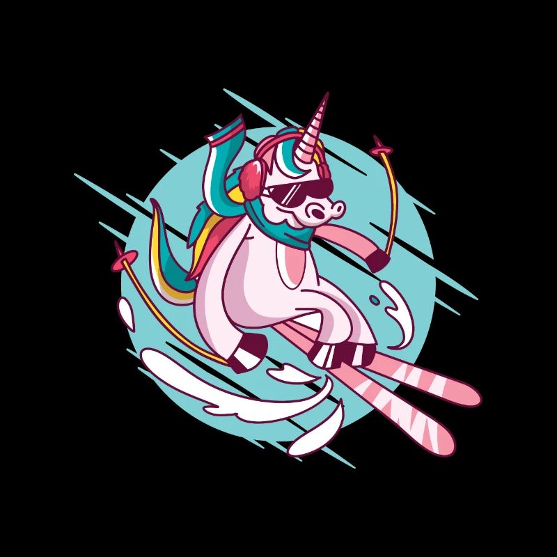 Ski Unicorn/Ski Einhorn T-Shirt