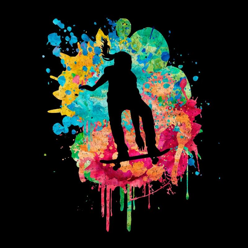 Skater while skateboarding PopArt