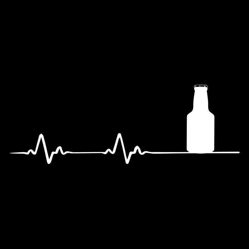 Herzschlag Herzfrequenz mit Bierflasche