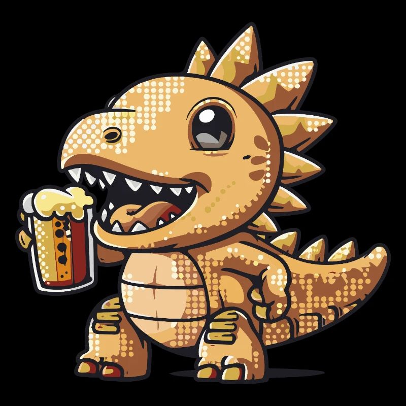 Dinosaur stegosaurus pixel beer