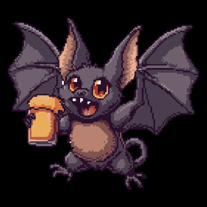 Fledermaus Pixel Bier