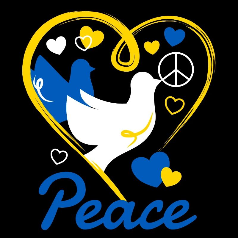 Ukrainische Friedenstaube mit Peacezeichen