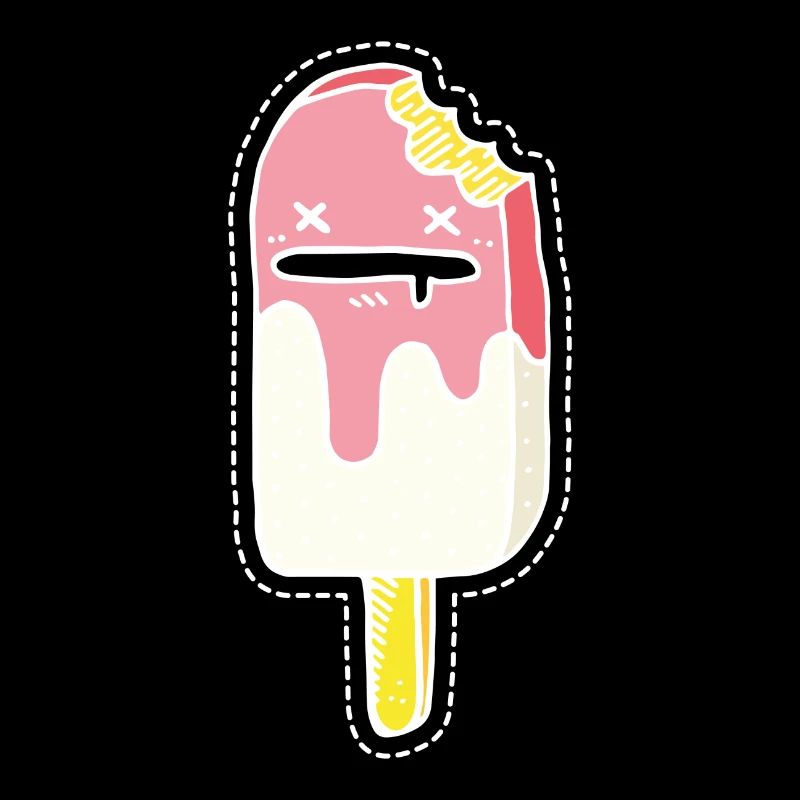Crème glacée glace zombie rose noir blanc