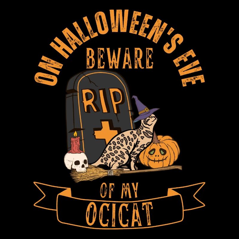 Mignon et effrayant Ocicat Chat d’Halloween