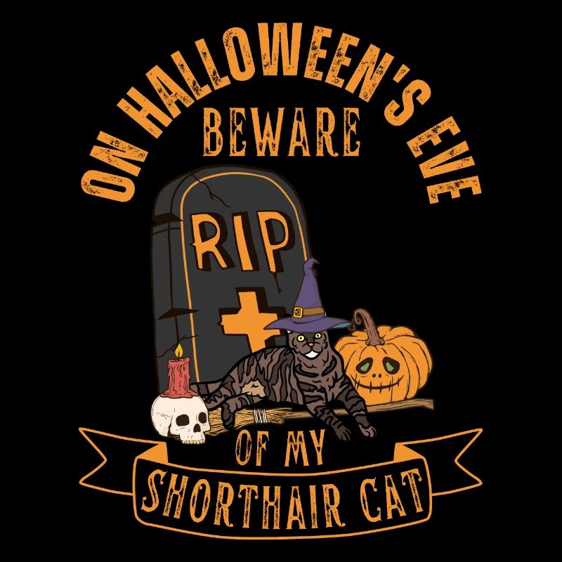 Chat mignon et effrayant à poil court Halloween