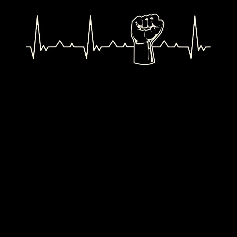 Faust in der Luft aufgezogen. Herz. Liebe. Ekg.