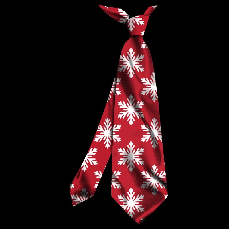 Christmas Necktie Snowflake Pattern T-Shirt