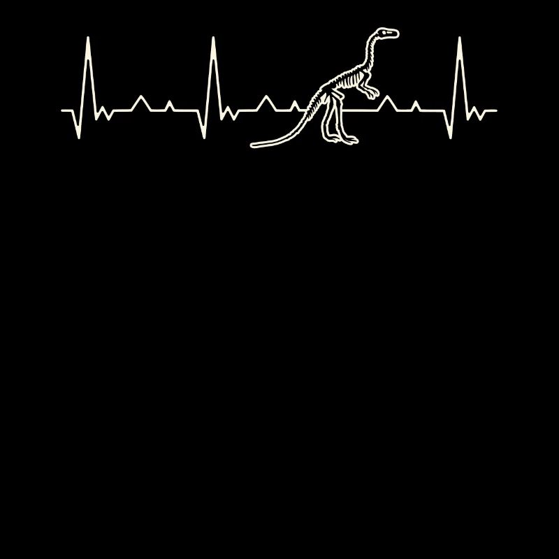 Esqueleto de dinosaurio. Corazón. Amor. Ekg.