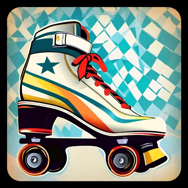 Colorful Disco Roller Skates Retro Style