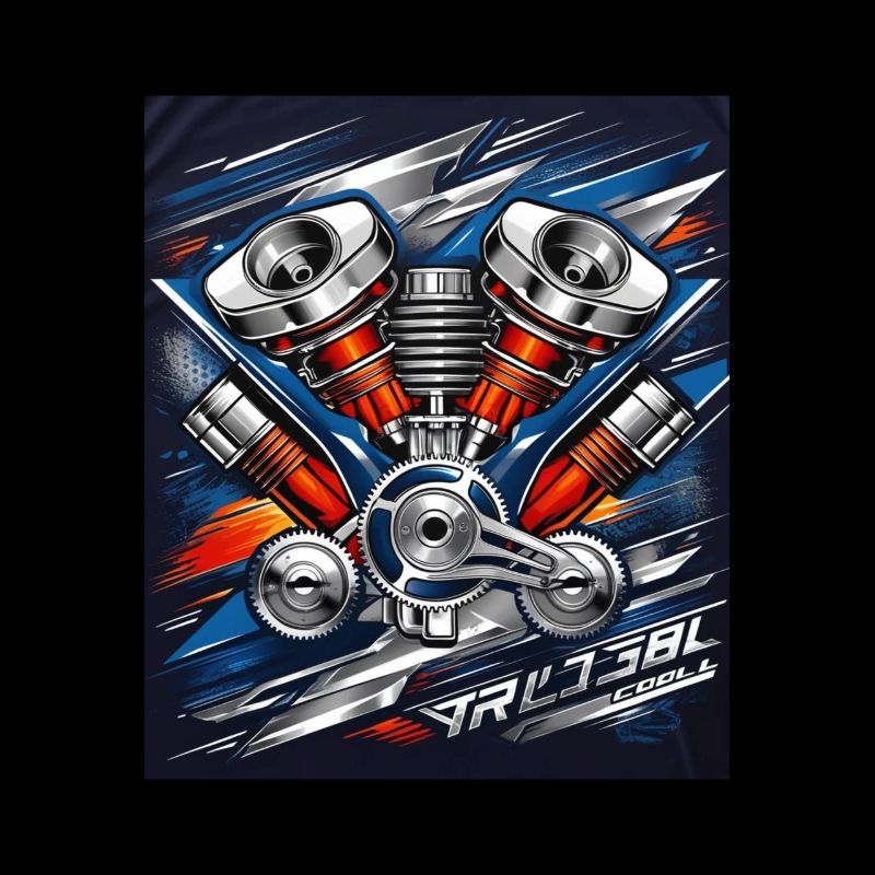 2 Zylinder Motor Comic Design