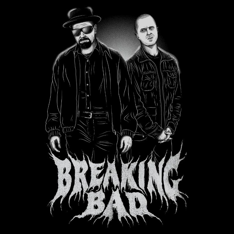 Breaking Bad Walter and Jesse Line Art