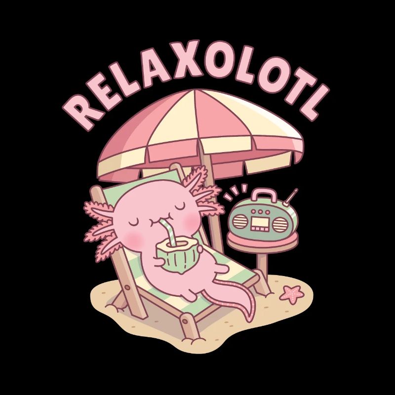 Axolotl Relaxolotl Relaxing Beach Vacation
