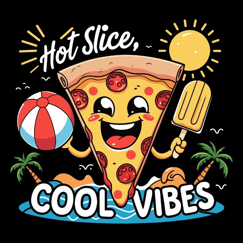 Cool Vibes Pizza Design d’été