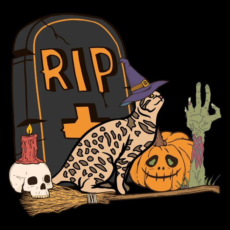 Mignon et effrayant Ocicat Chat d’Halloween