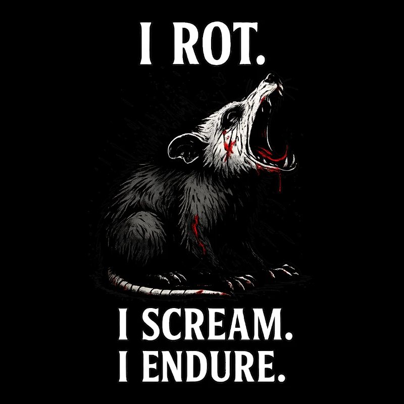 Opossum Spruch I rot I scream