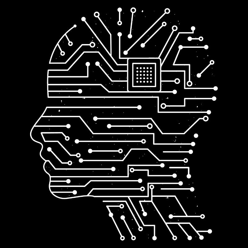 Platine Chip Circuitboard mit CPU Kopf Design