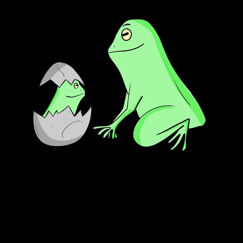 Grenouille avec bébé grenouille