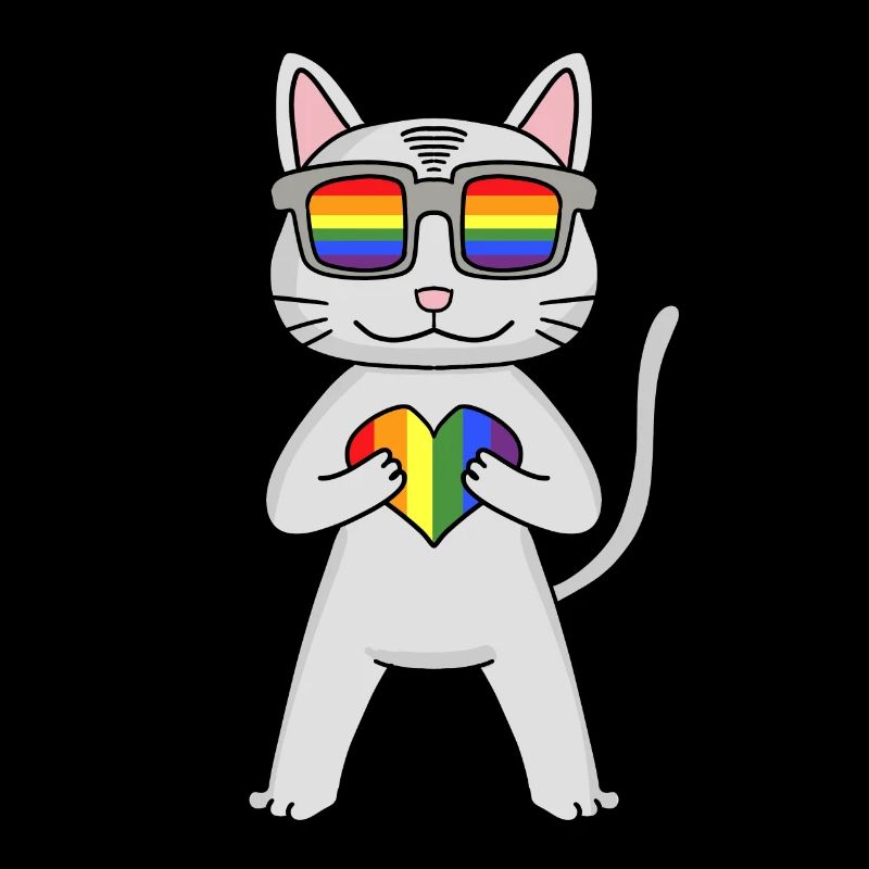 LGBT Cat Devon Rex Rainbow