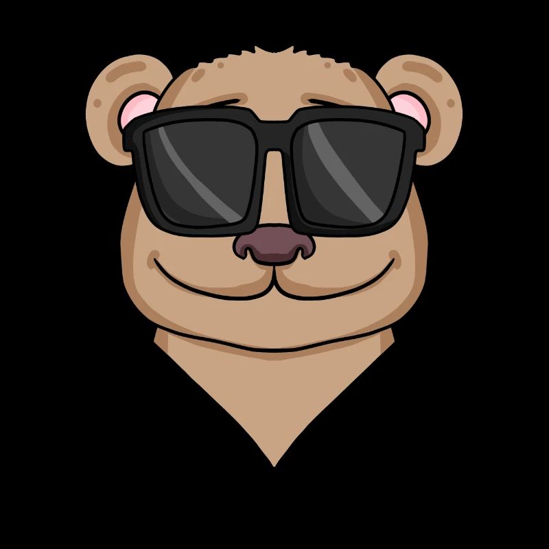 Cool brown bear with sunglasses