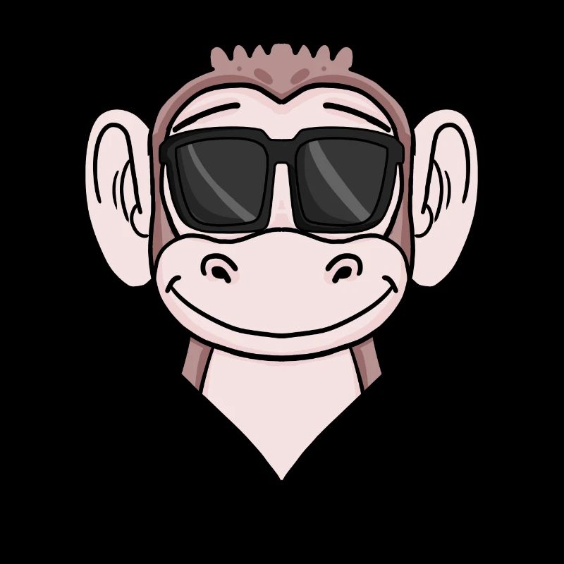 Cool monkey with sunglasses