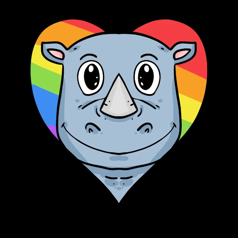 Nashorn Lgbt Regenbogen Farben