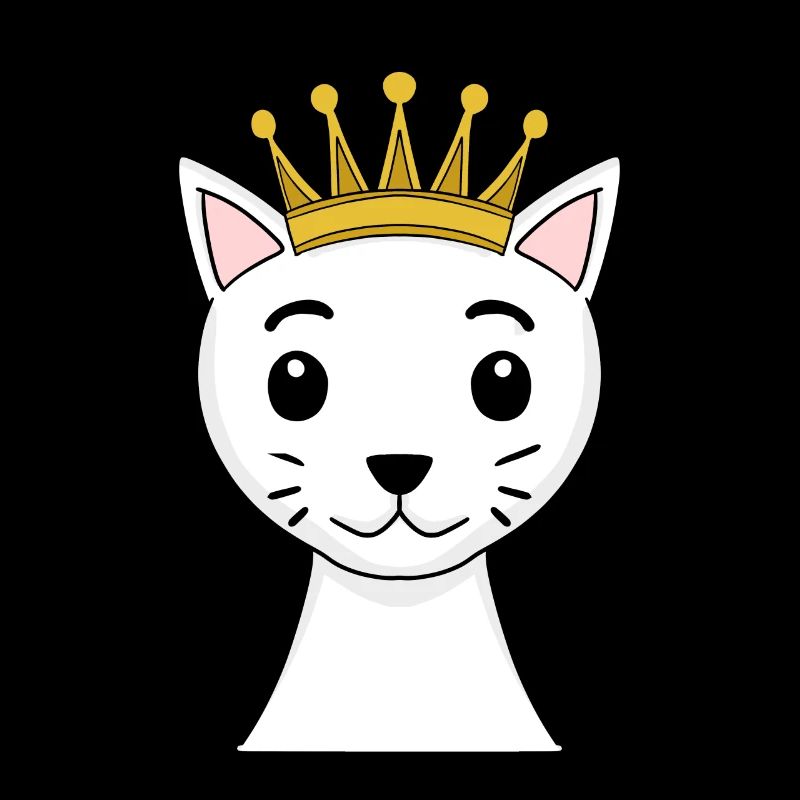 Chat avec couronne - Angora turc avec couronne