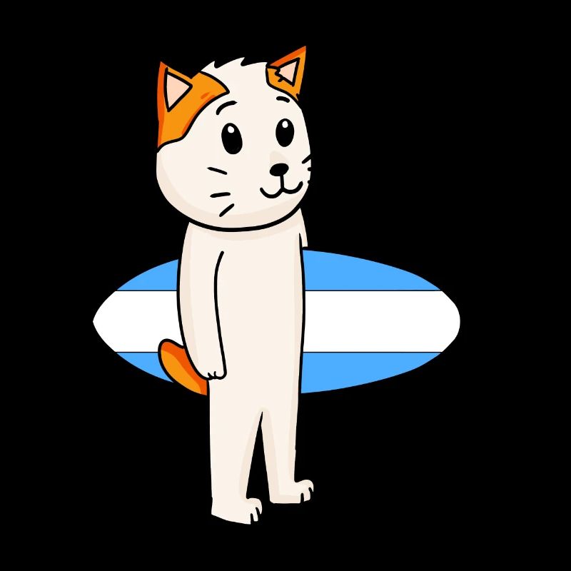 Surfboard Cat Japanese Bobtail Surfing Gift