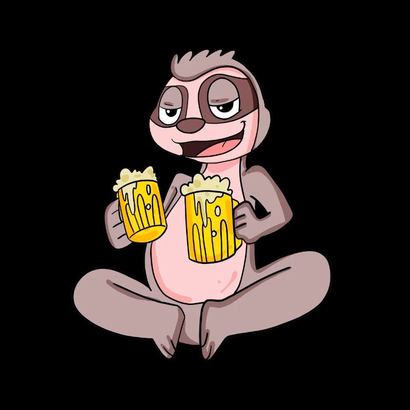 Sloth with beer glasses Beer drinking alcohol