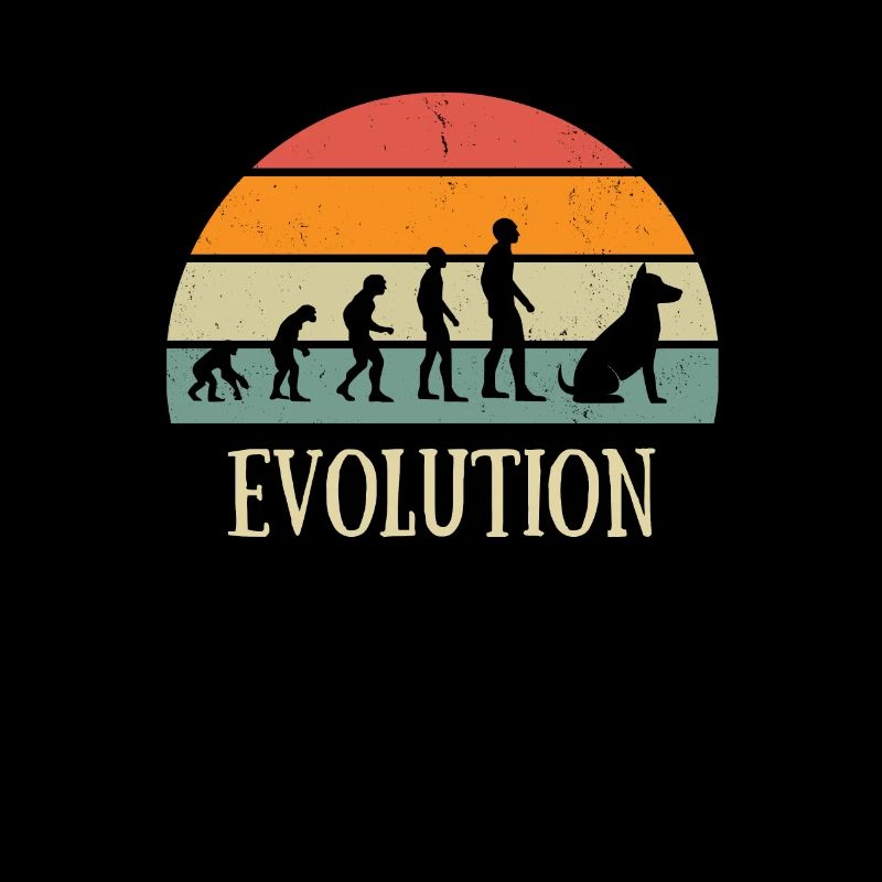 evolution dog man vintage humor geschenkidee