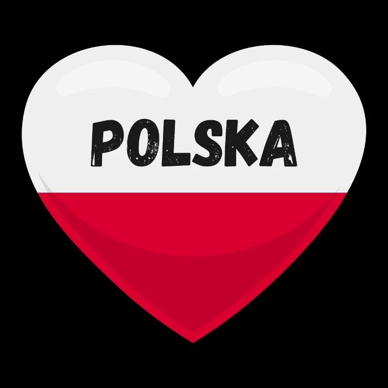 Pologne Drapeau en forme de cœur