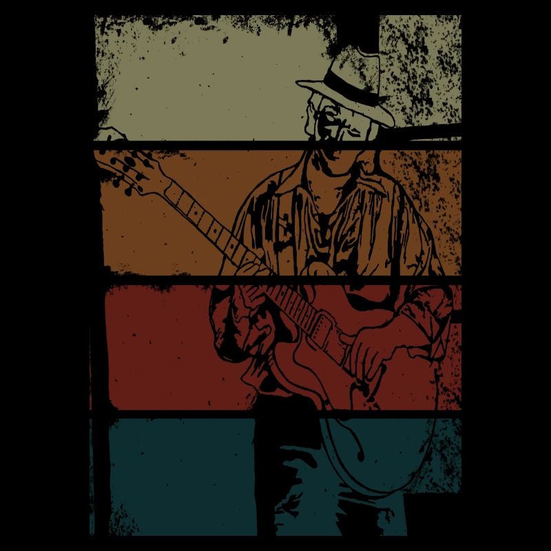 Guitariste de Blues Vintage
