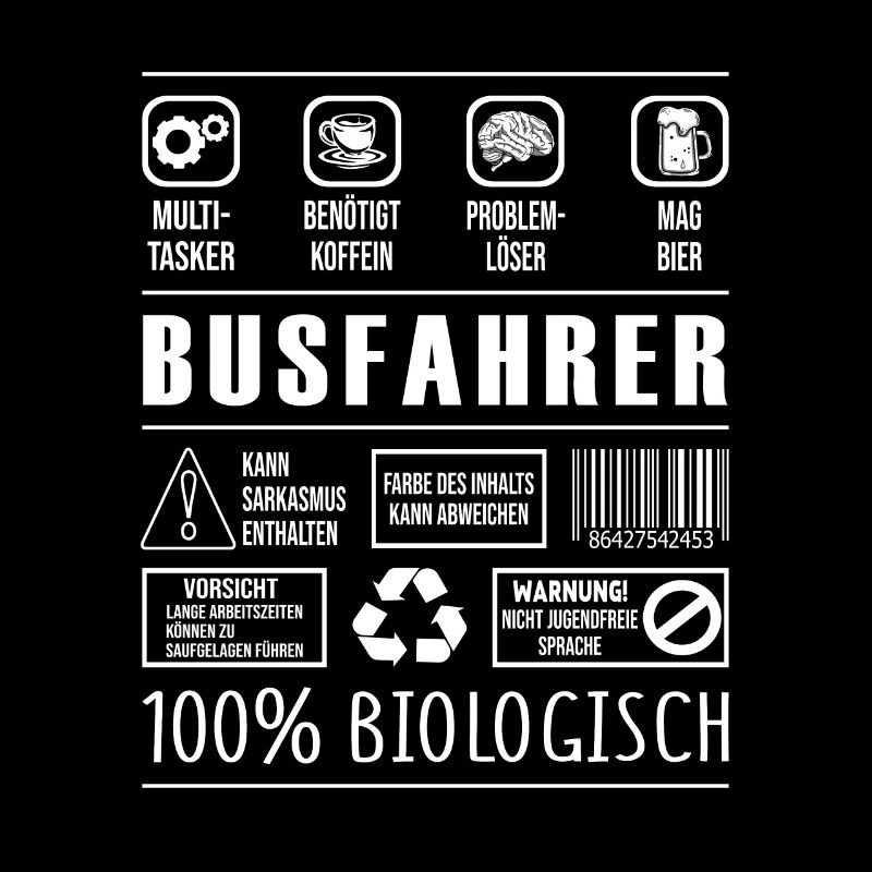 Busfahrer Beruf Spruch lustig Reisebus