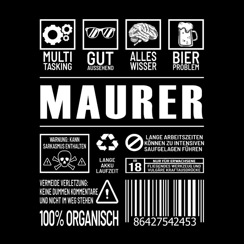 Maurer Lustiger Beruf Spruch Handwerker