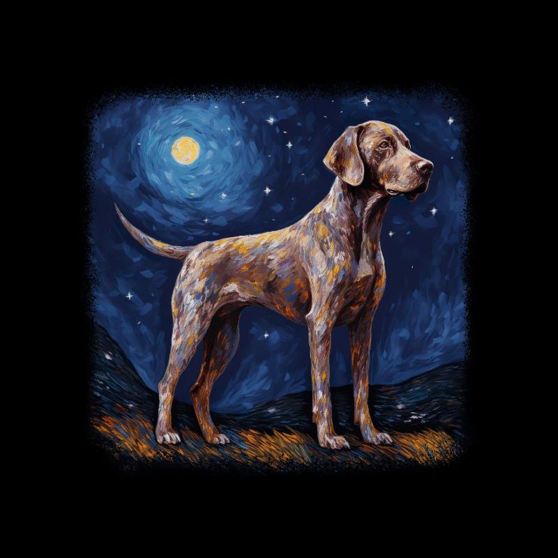 German Shorthaired Pointer Van gogh starry night