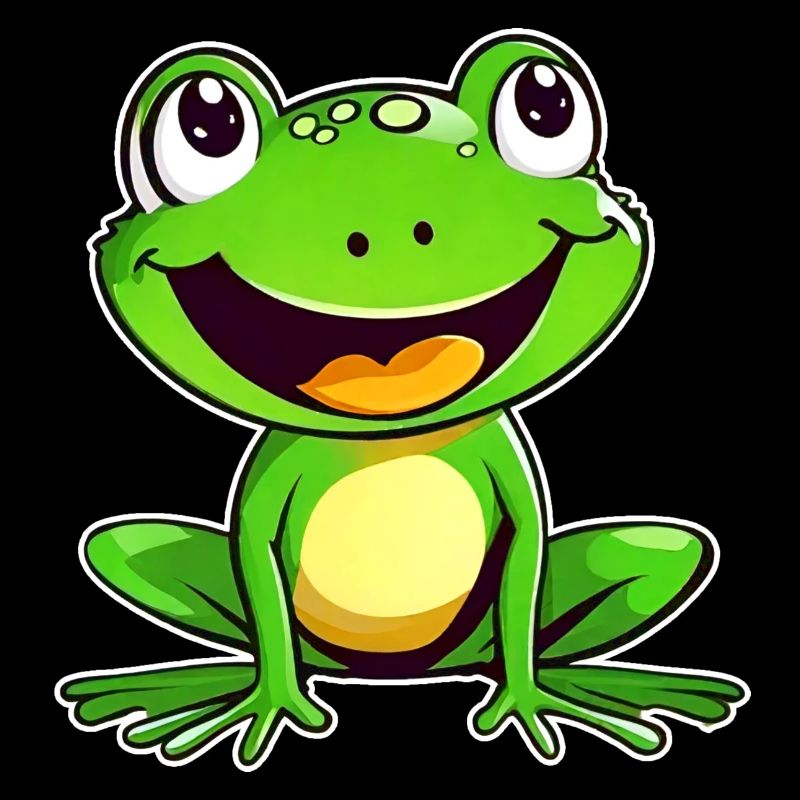 Cute frog in comic style