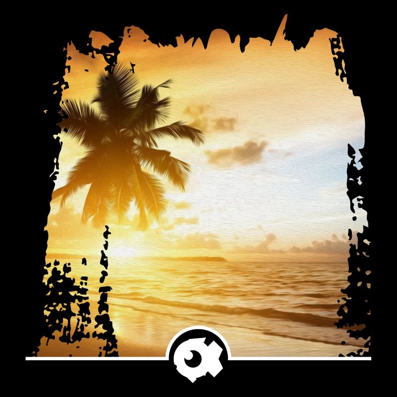 Beach with palm tree
