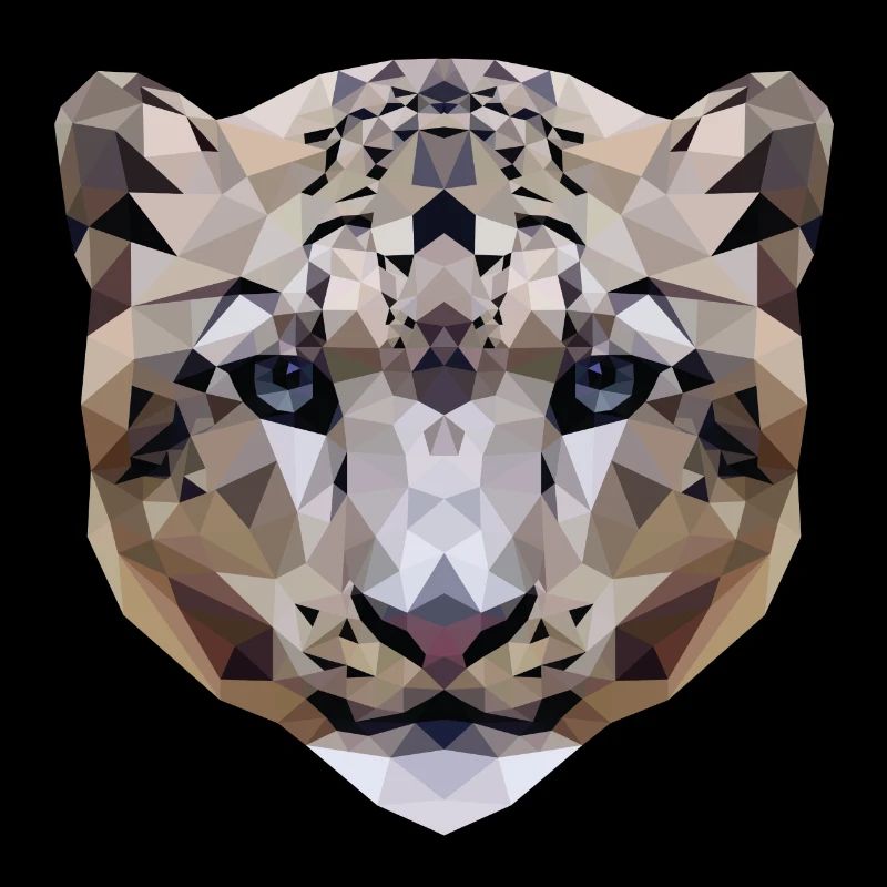 Schnee Leopard geometrie Raubkatze Geschenk