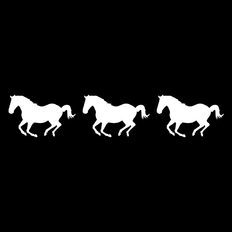 Three galloping horses