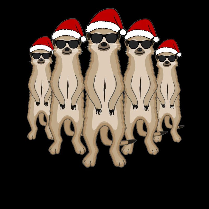 Lustige Erdmännchen Gruppe Weihnachten Geschenk