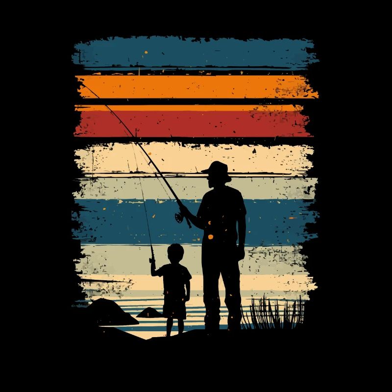 Padre E Figlio Pesca Pesca