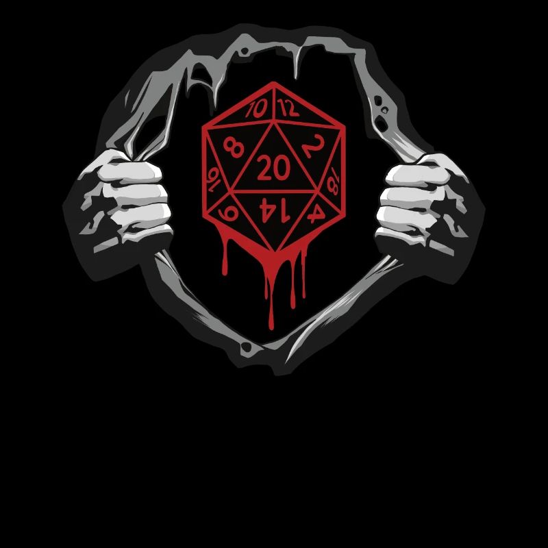 RPG Dice D20 W20 dans le RPG de poitrine