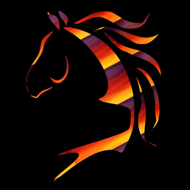 Pferd, Pferde, Pferdekopf multicolor