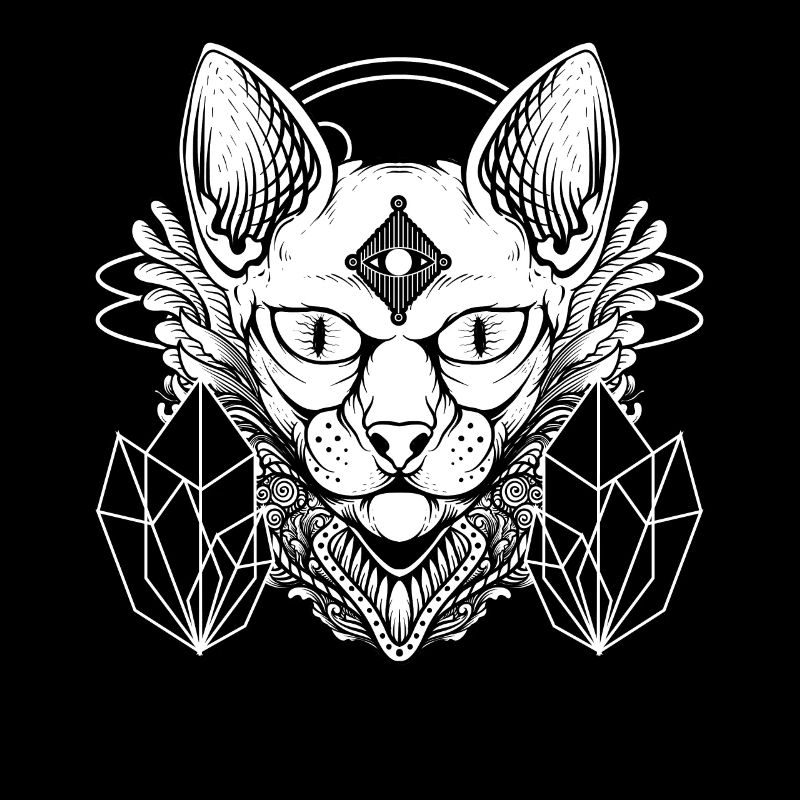 Sphynx Katze Nu Goth Occult Satanic